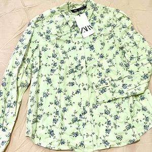 *not available* NWT Zara floral print button down shirt